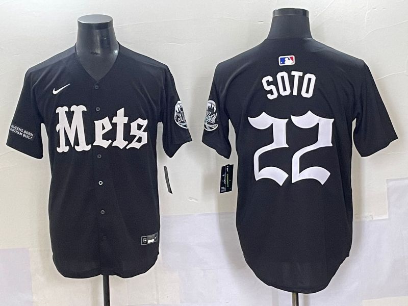Men 2025 New York Mets #22 Soto Black Five generations Joint Name Nike MLB Jersey style 13->new york mets->MLB Jersey